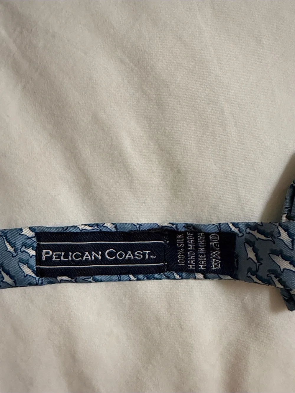 Boys Blue Shark-Print Pre-Tied Bow Tie - Pelican Coast